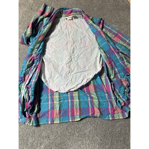 80s Pastel Plaid Blazer Womens Small Preppy Academia Pockets Coastal Grandmother - Picture 9 of 16